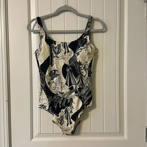 Tory Burch Black and White One Piece Swimsuit